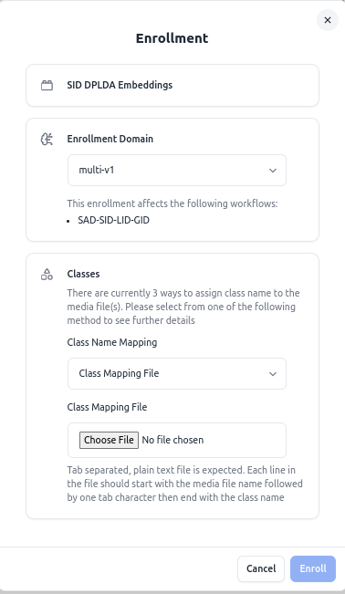 Enrollment Class Mapping Screenshot