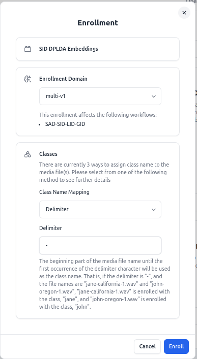 Enrollment Delimiter Screenshot