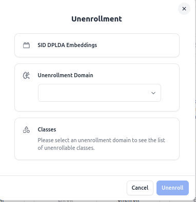Unenrollment Dialog