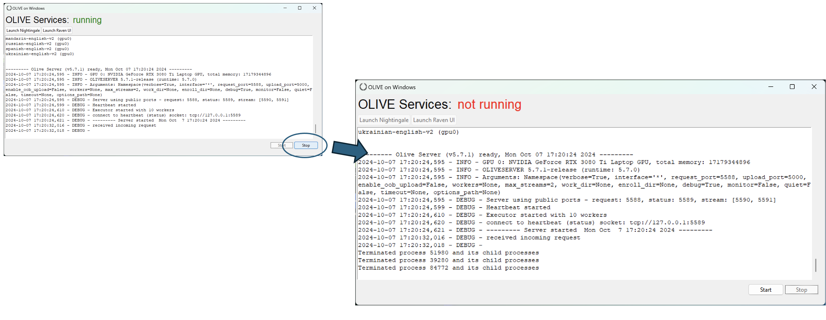 Windows Launcher - Stop Server