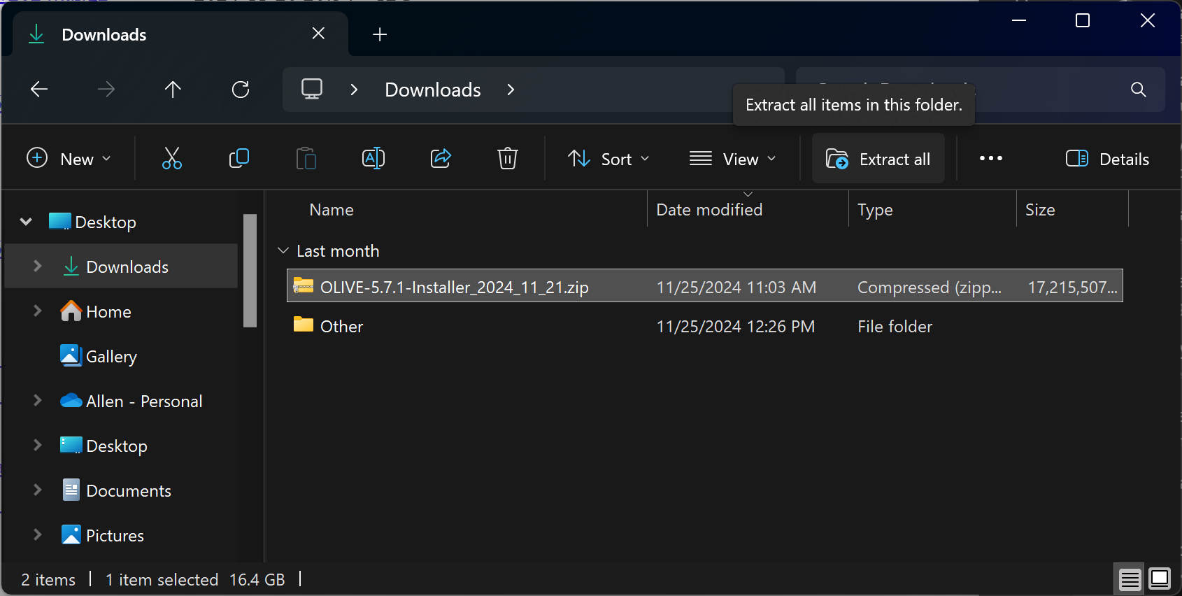 Windows Package Receipt